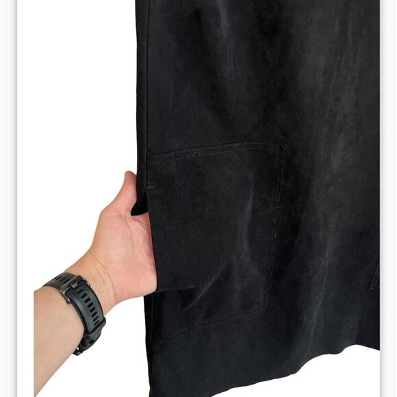 Wilfred Free Aritzia Nori Dress XS Oversize Black Vegan Suede Shift Minimalist - Picture 5 of 11